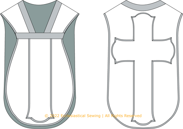 Latin Mass Chasuble Sewing Pattern Illustration