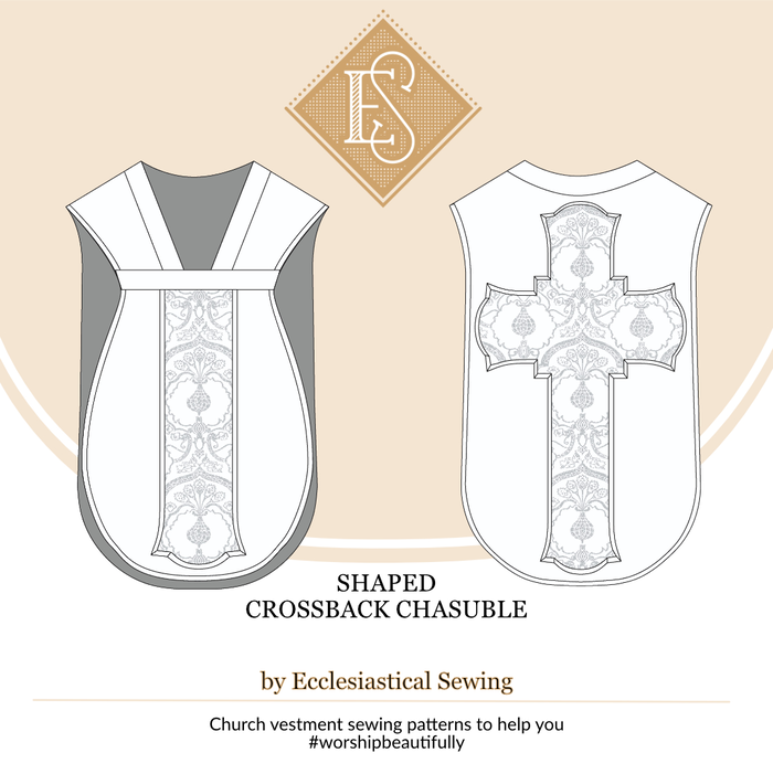 Shaped Cross Back Latin mass Chasuble Sewing Pattern