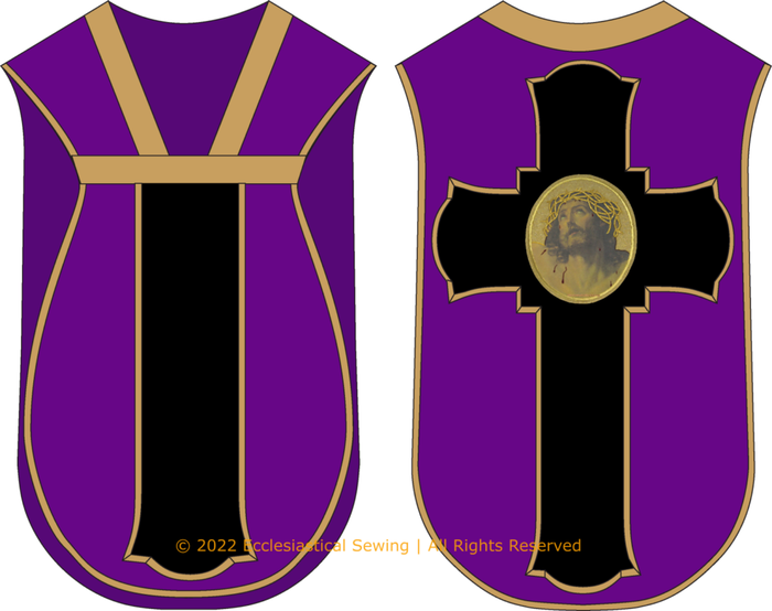 Violet And Black Chasuble Illustration for Lent