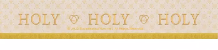 Ivory and Gold Holy, Holy, Holy Super frontal Trinity Sunday