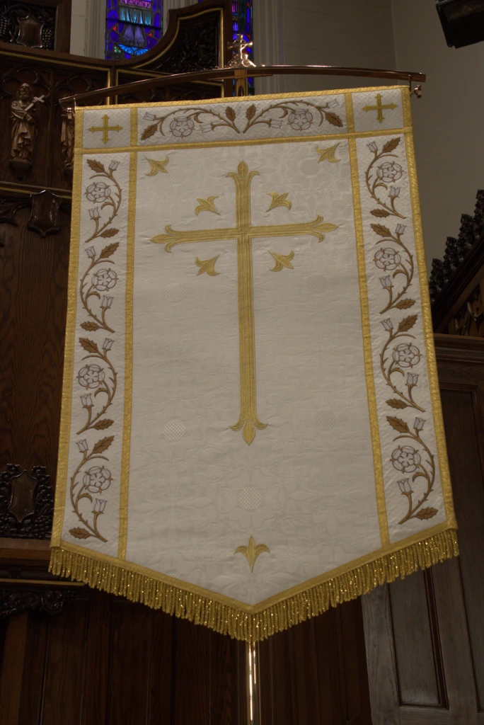 Latin Cross on Processional Banner