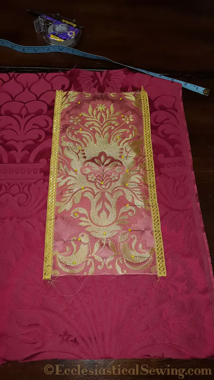 Rose chasuble; Vestment making tips, How to Sew Church Vestment, Sewing Church Vestments, Ecclesiastical Sewing
