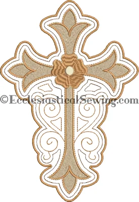 Stained Glass Cross Design Machine Embroidery Design Ecclesiastical Sewing