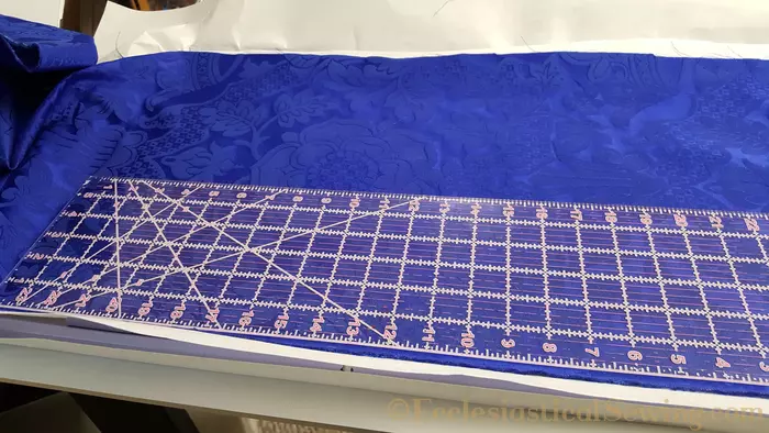 Blue St. Margaret Brocade Liturgical fabric Religious fabric church vestment fabric machine embroidery hoops