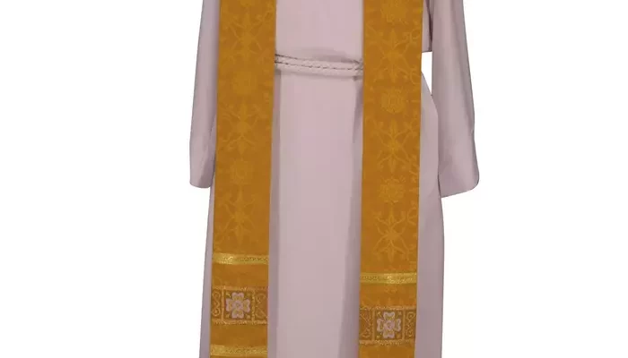 Gold pastor Stole Priest Stole Easter Stole Church Vestment Priest Clothing Ecclesiastical Sewing