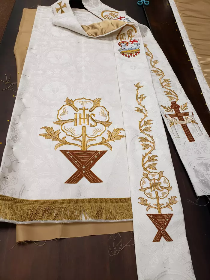 Liturgical Design by Ecclesiastical Sewing with Christmas Rose Symbol