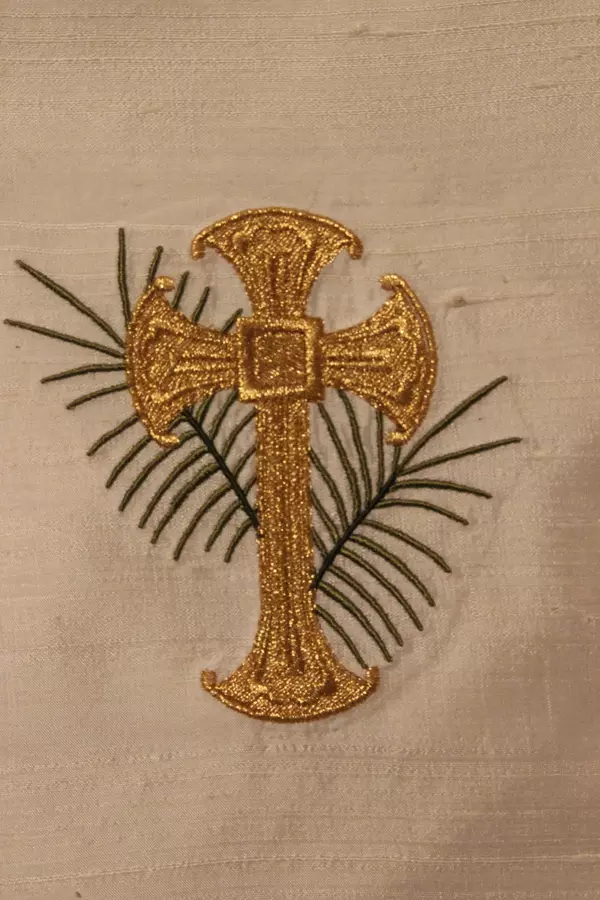 Ecclesiastical Embroidery Motif Cross with Palm