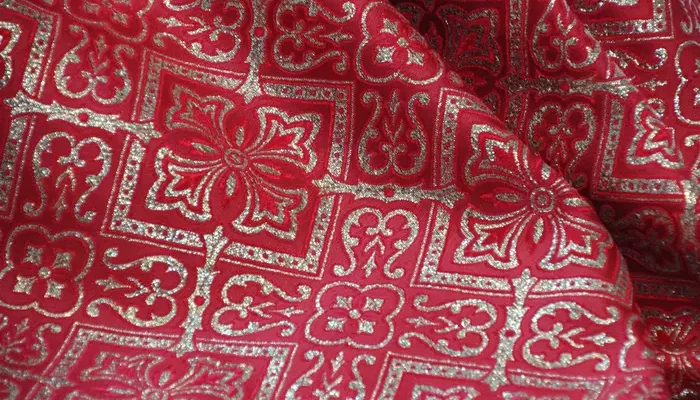 Red and Gold Orphrey Fabric for Pentecost