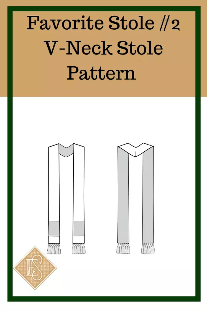 Church Vestment pattern, V-Neck Stole pattern, Pastor Stole Pattern, Clergy Stole Pattern