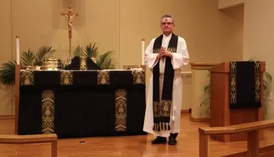 Black Vestments used for Ash Wednesday and Good Friday at Prince of Peace