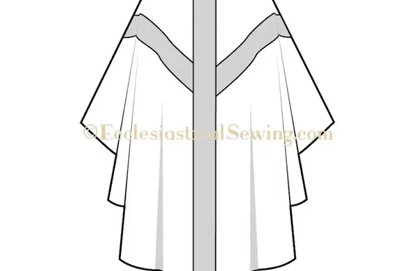 Gothic Chasuble Pattern with Y orphrey bands church vestment pattern