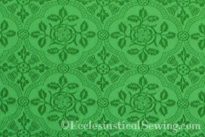 Cloister Liturgical Fabric-Green Rose