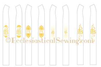 Ecclesiastical Sewing White stoles Easter Christmas Gold Clergy Stoles Church vestments priest stoles