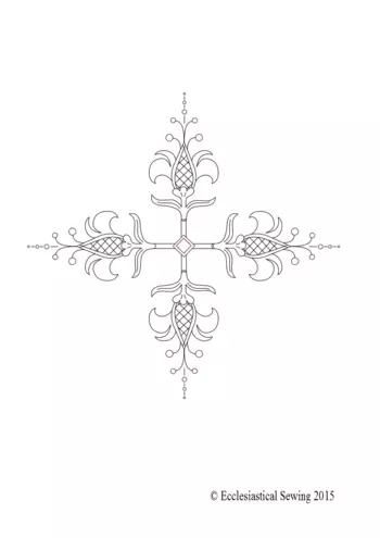 Fleur Cross Liturgical Embroidery Design