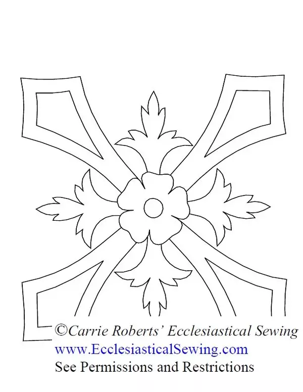 Ecclesiastical Hand Embroidery Pattern Cross Design