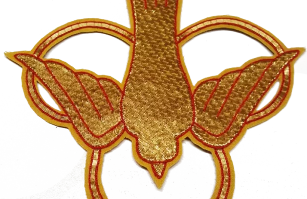Goldwork Dove applique for hand embroidery, Goldwork embroidery, Pentecost Dove, Ecclesiastical Sewing