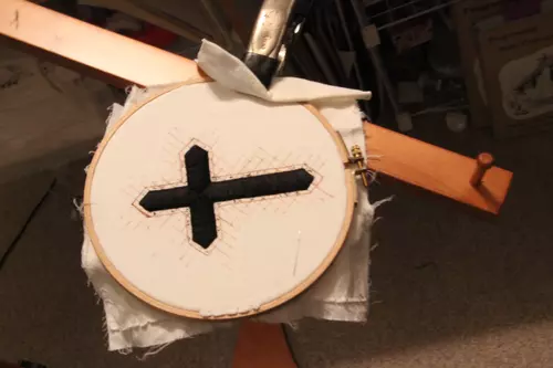 Using Just a Thought Needlework Frame for Small Items, Black Passion Cross