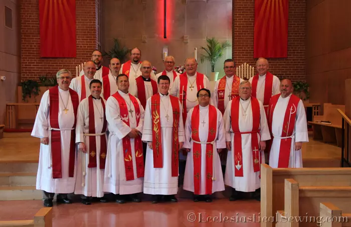 Red Stoles for pastoral installation