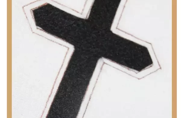 Lent Cross passion cross black cross hand embroidery cross Ecclesiastical Sewing Church cross Good Friday Lent
