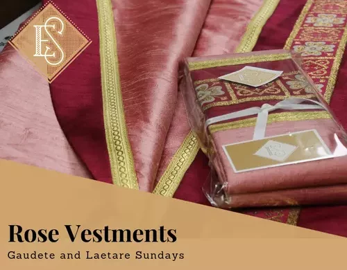 Rose Vestments Rose chasuble Priest clothing chasuble and stole priestly vestments religious vestments Bishop clothing Ecclesiastical Sewing