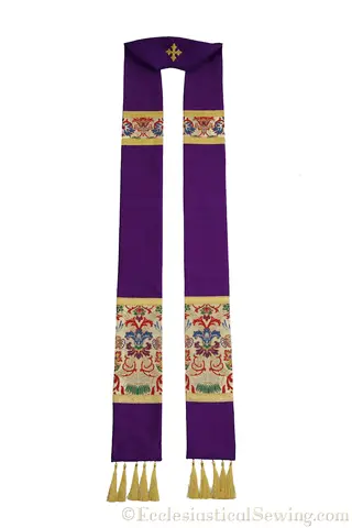 Saint Jerome in Lent Purple Tapestry Stole Large