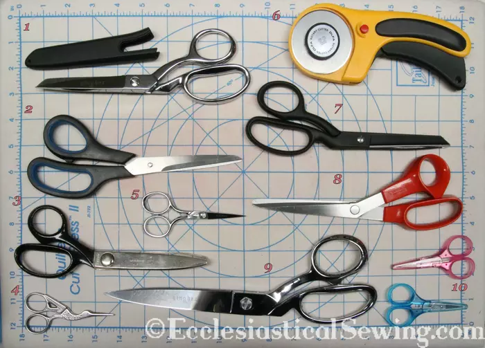 sewing scissors, embroidery, pinking shears, gingher, fiskars scissors, dressmaker shears, paper scissors, small scissors