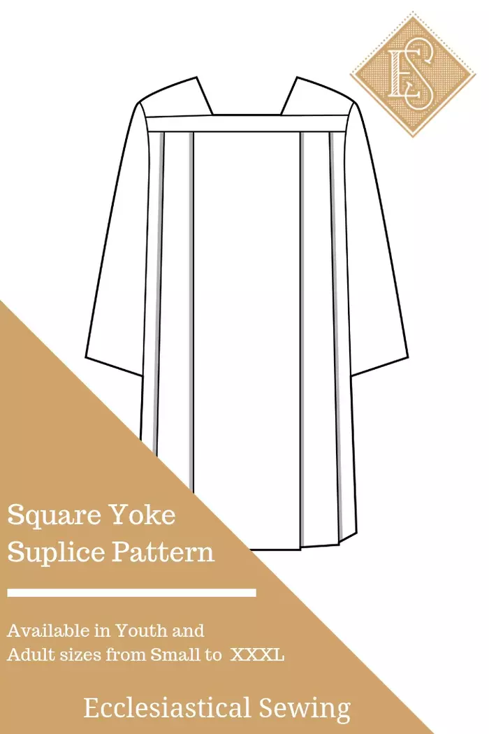 Square Yoke Surplice Church vestment pattern Priest vestment pattern sewing patterns Create your own pastor robes albs white preaching robes clergy albs