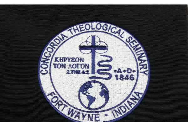 CTS Logo Concordia Theological Seminary Logo Fort Wayne Seminary LCMS Logo Machine embroidery Lutheran Logo Ecclesiastical Sewing