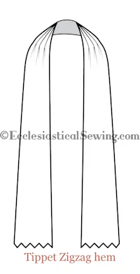 Tippet with zig-zag ends choir dress church vestments Ecclesiastical Sewing Sewing patterns Church vestment patterns