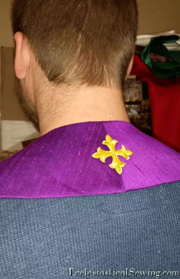 Purple Lent and Advent stole in Silk Dupioni