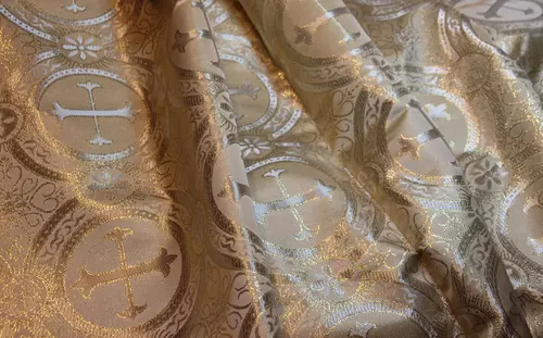 Ecclesiastical Fabric in Gold and White
