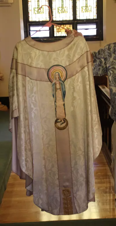 The unexpected surprise: Chasuble from Ursuline Center Great Falls, MT, Vestment Photos from Summer Travels