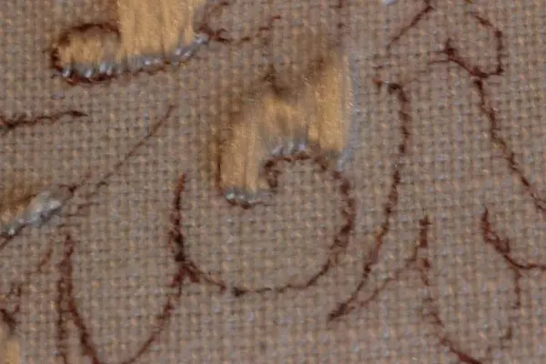 Embroidering with Laid Silk Thread