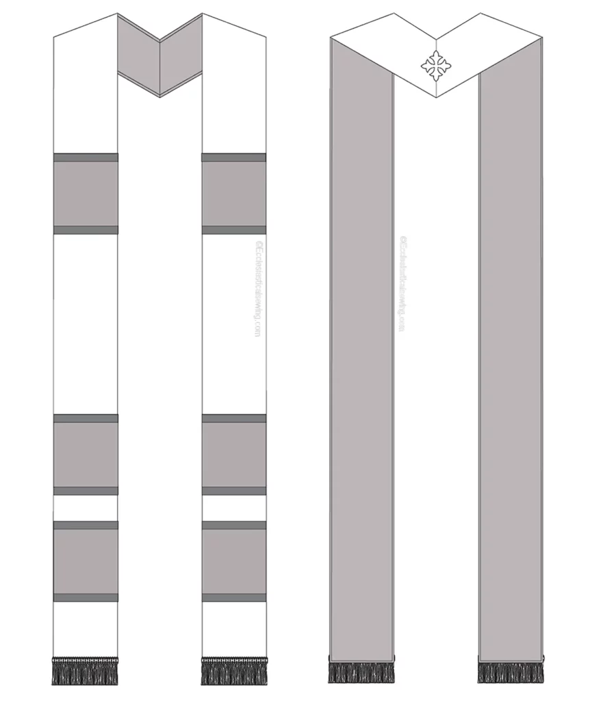 V-Neck Priest Stole Sewing Pattern | Clergy Stole Pattern Style 1008