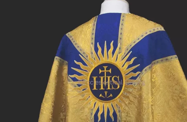 Chasuble Gold and Blue Design