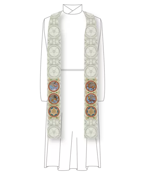 Evangelist Priest Stole Style #206 White | Evangelist Collection Clergy