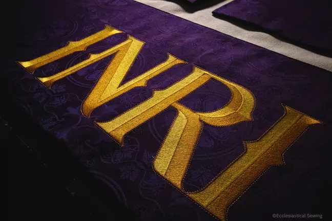 INRI Embroidery Design at Ecclesiastical Sewing