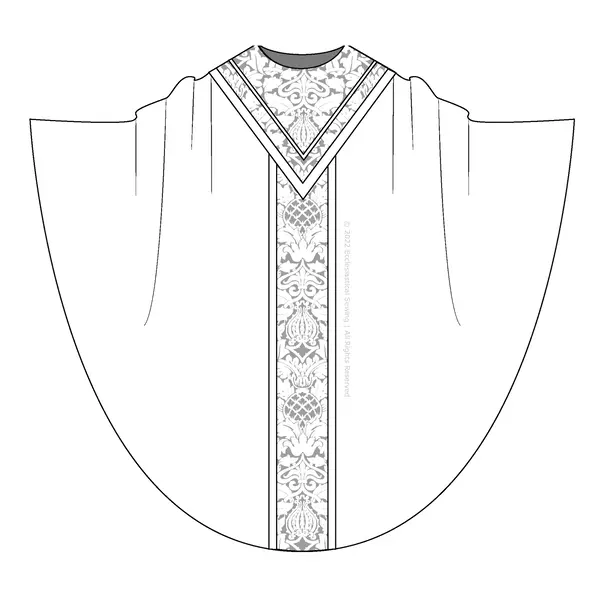 Monastic Chasuble Pattern V-Yoke Orphrey Band | Style 3004 Monastic Chasuble Pattern 