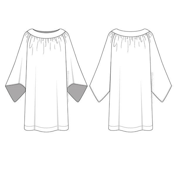 Old English Style 4031 & 4032 Round Yoke Surplice Pointed Sleeves | Church Sewing Pattern