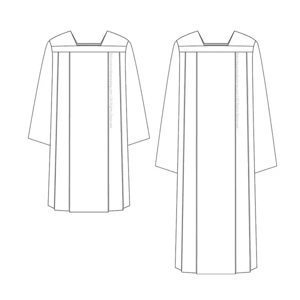 Roman Surplice or Square Yoke Surplice Sewing Pattern | Style 4001, 4002 & 4003 Plain Hem Knee or Full Length