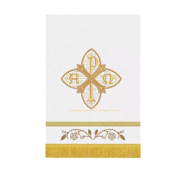 White Chi Rho Dayspring Pulpit Fall | Christmas Easter White Pulpit Hanging 