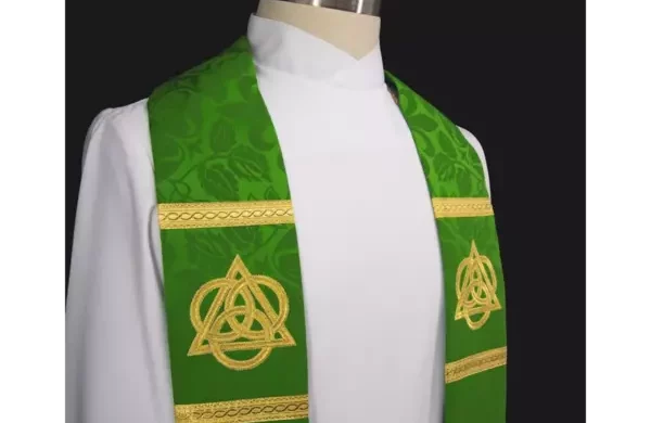 Budded Cross Trinity Pastor Priest Stole | Green Stole Sanctified Collection