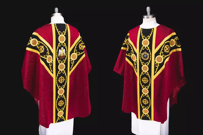 Lent Passion Chasuble in Scarlet and Black Pastor Priest Chasuble