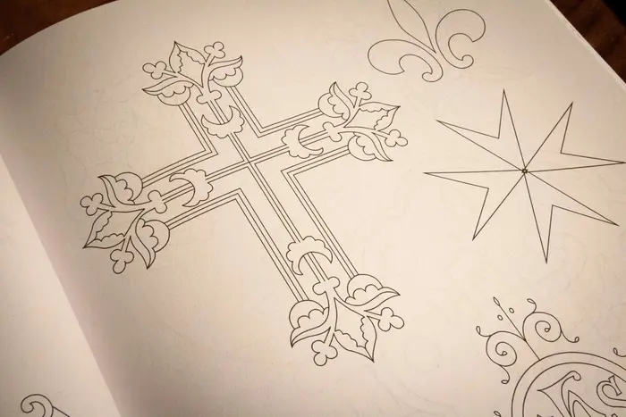 Liturgical embroidery cross symbol pattern