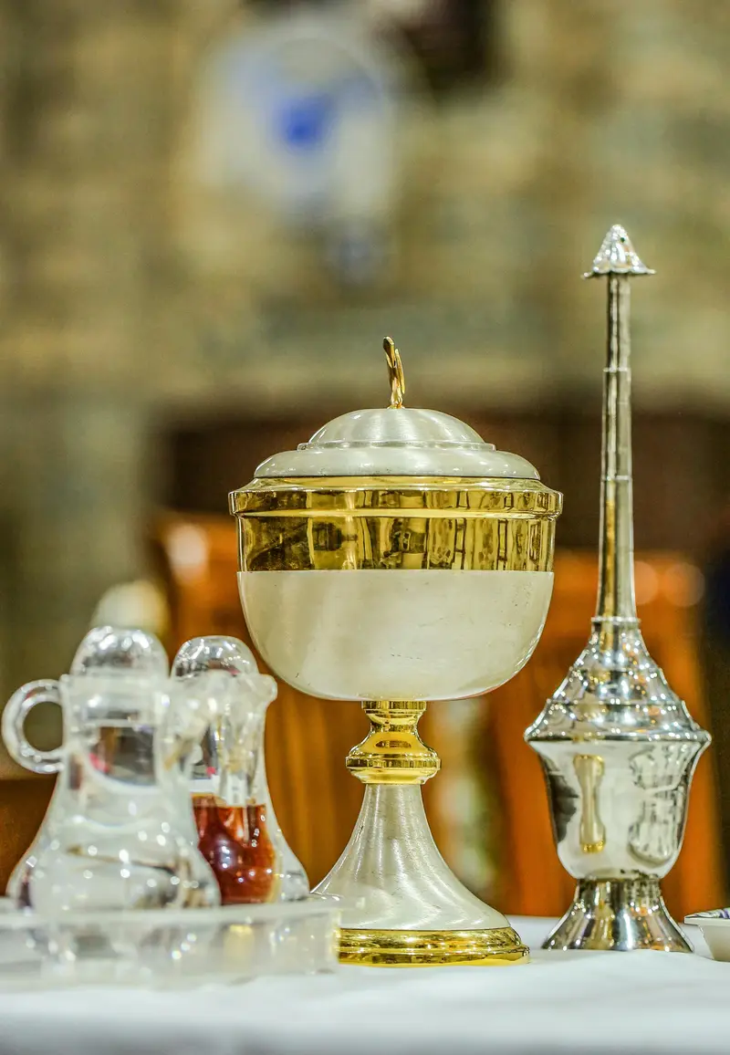 Chrism Oil Altar Church Used